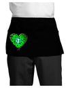 Water Droplet Heart Green Dark Adult Mini Waist Apron, Server Apron by TooLoud-Mini Waist Apron-TooLoud-Black-One-Size-Davson Sales