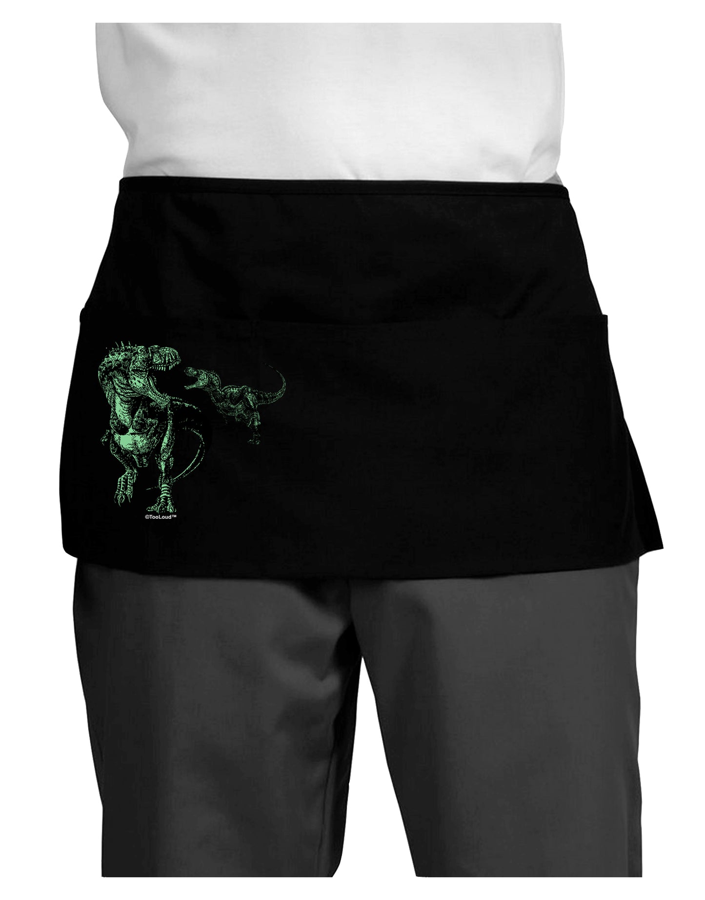Jurassic Dinosaur Design 1 Dark Adult Mini Waist Apron, Server Apron by TooLoud-Mini Waist Apron-TooLoud-Black-One-Size-Davson Sales