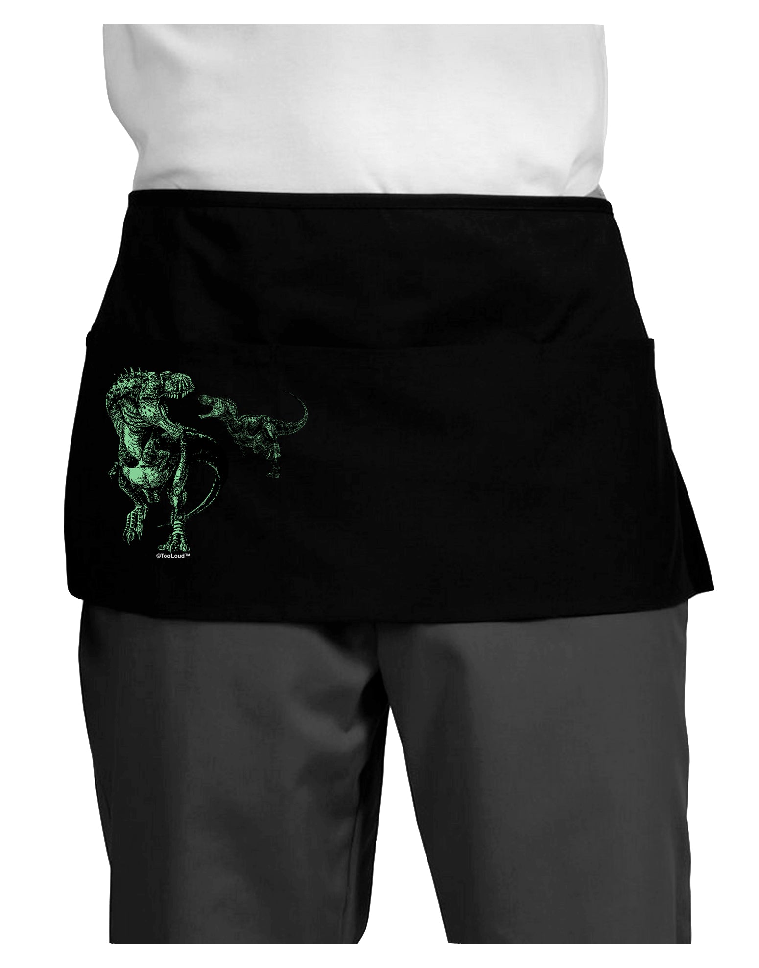 Jurassic Dinosaur Design 1 Dark Adult Mini Waist Apron, Server Apron by TooLoud-Mini Waist Apron-TooLoud-Black-One-Size-Davson Sales