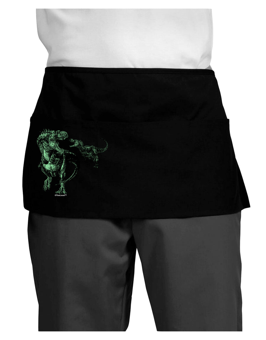 Jurassic Dinosaur Design 1 Dark Adult Mini Waist Apron, Server Apron by TooLoud-Mini Waist Apron-TooLoud-Black-One-Size-Davson Sales