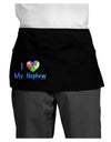 I Heart My Nephew - Autism Awareness Dark Adult Mini Waist Apron, Server Apron by TooLoud-Mini Waist Apron-TooLoud-Black-One-Size-Davson Sales