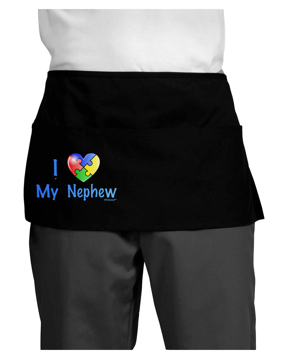 I Heart My Nephew - Autism Awareness Dark Adult Mini Waist Apron, Server Apron by TooLoud-Mini Waist Apron-TooLoud-Black-One-Size-Davson Sales