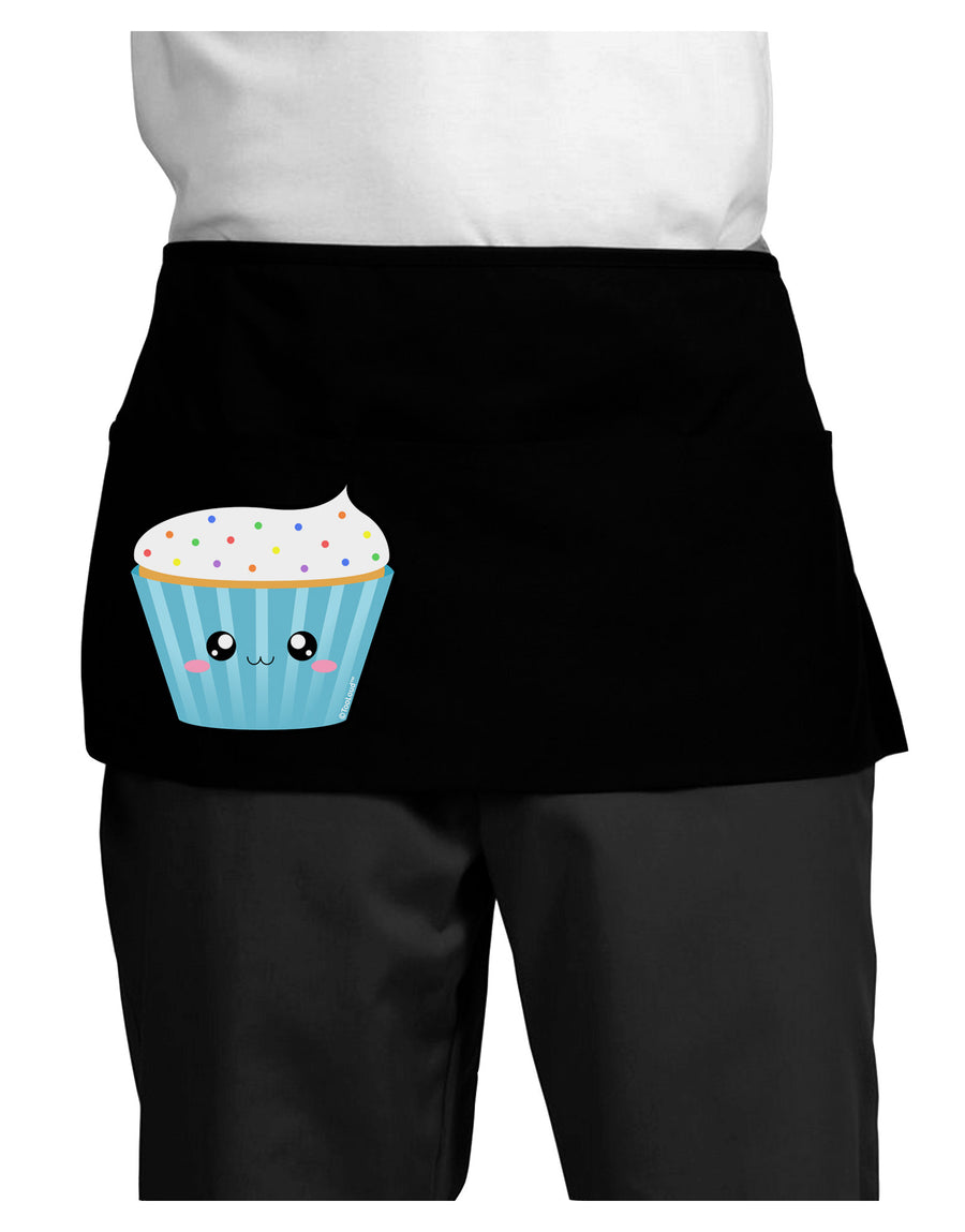 Cute Cupcake with Sprinkles Dark Adult Mini Waist Apron, Server Apron by TooLoud-Mini Waist Apron-TooLoud-Black-One-Size-Davson Sales