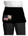 Patriotic USA Flag with Bald Eagle Dark Adult Mini Waist Apron, Server Apron by TooLoud-Mini Waist Apron-TooLoud-Black-One-Size-Davson Sales