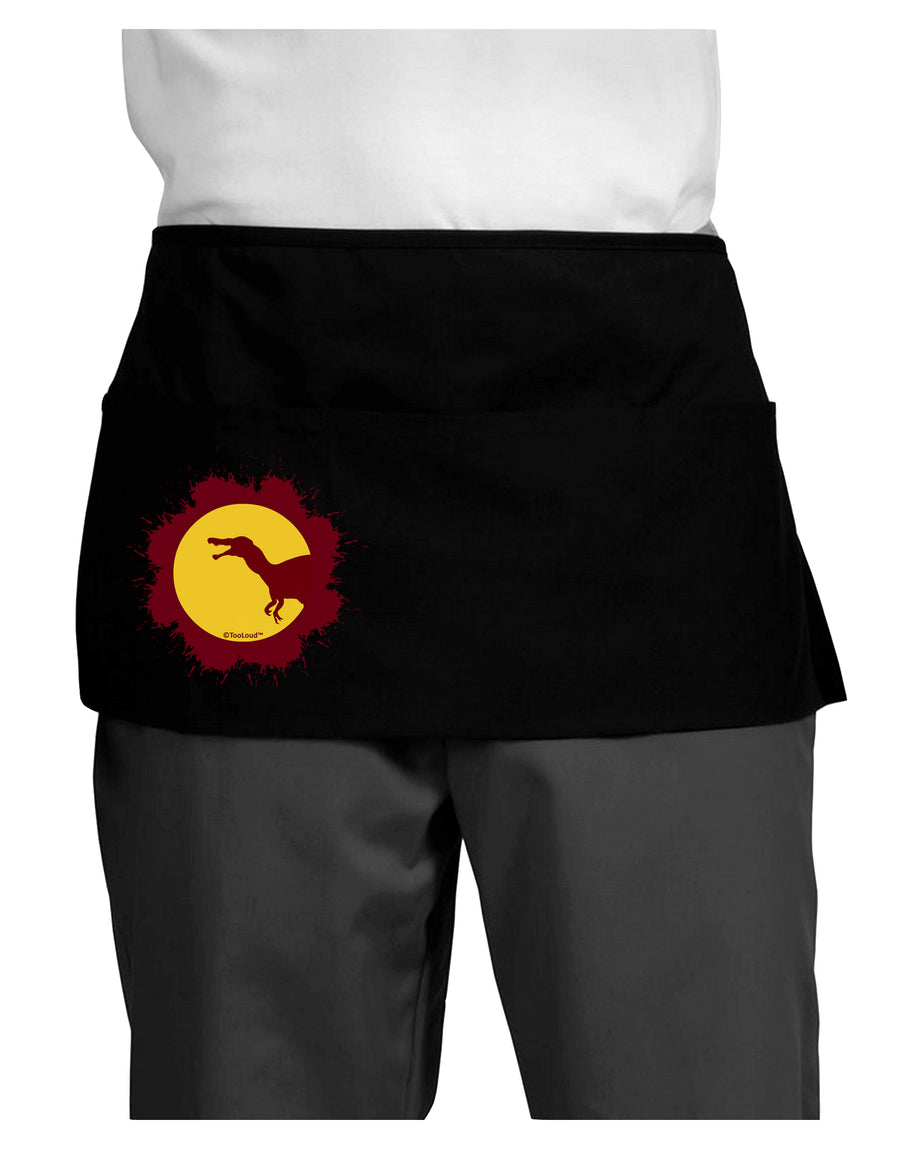 Dinosaur Silhouette Splatter Design Dark Adult Mini Waist Apron, Server Apron by TooLoud-Mini Waist Apron-TooLoud-Black-One-Size-Davson Sales