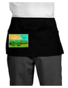 Mountain Sunset Watercolor Dark Adult Mini Waist Apron, Server Apron-Mini Waist Apron-TooLoud-Black-One-Size-Davson Sales