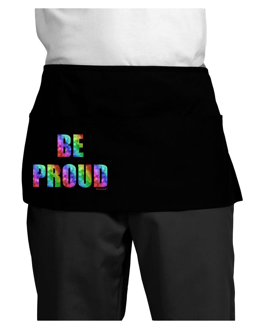 Be Proud Gay Pride - Rainbow Hearts Dark Adult Mini Waist Apron, Server Apron by TooLoud-Mini Waist Apron-TooLoud-Black-One-Size-Davson Sales