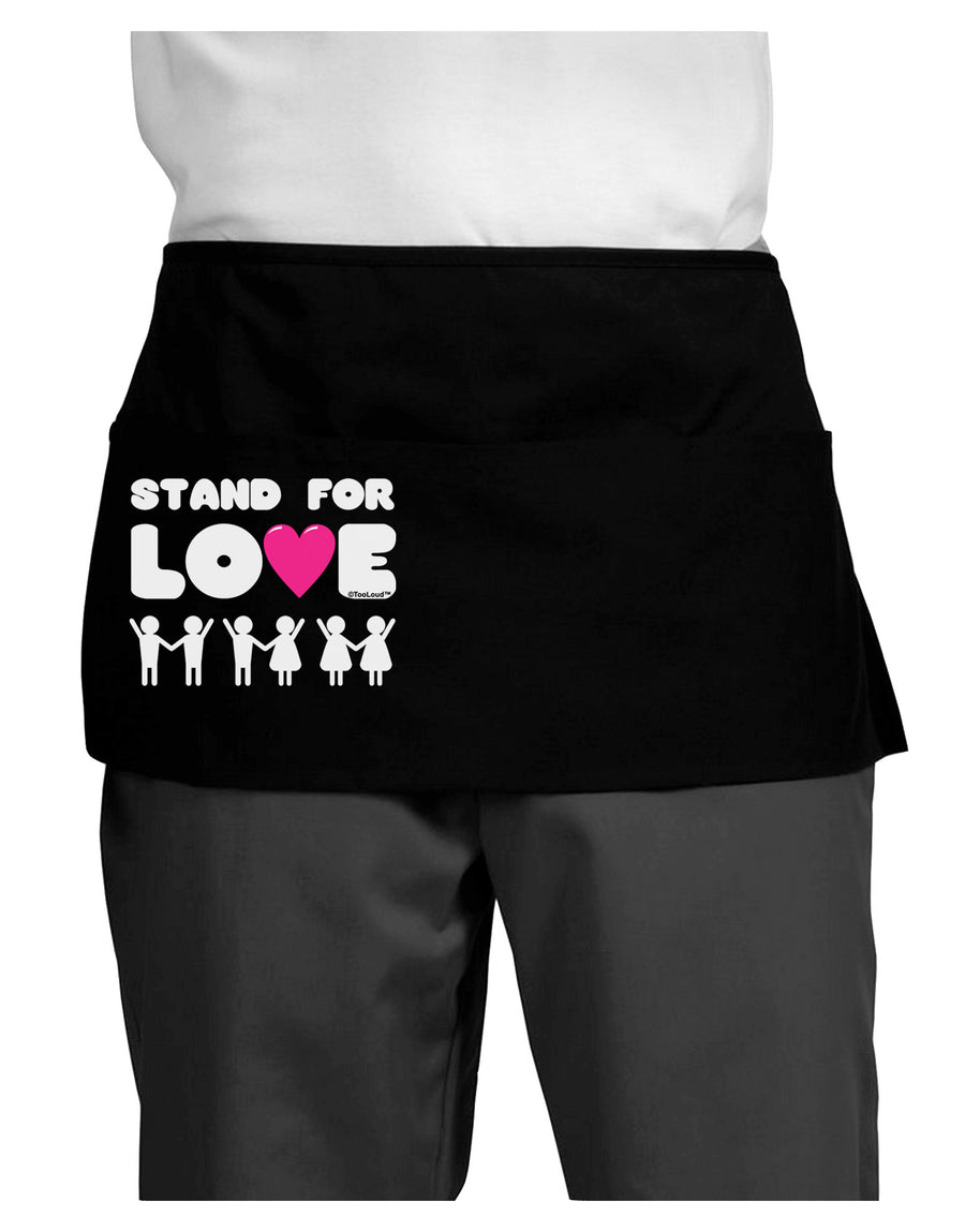 Stand For Love Pink Heart Dark Adult Mini Waist Apron, Server Apron-Mini Waist Apron-TooLoud-Black-One-Size-Davson Sales