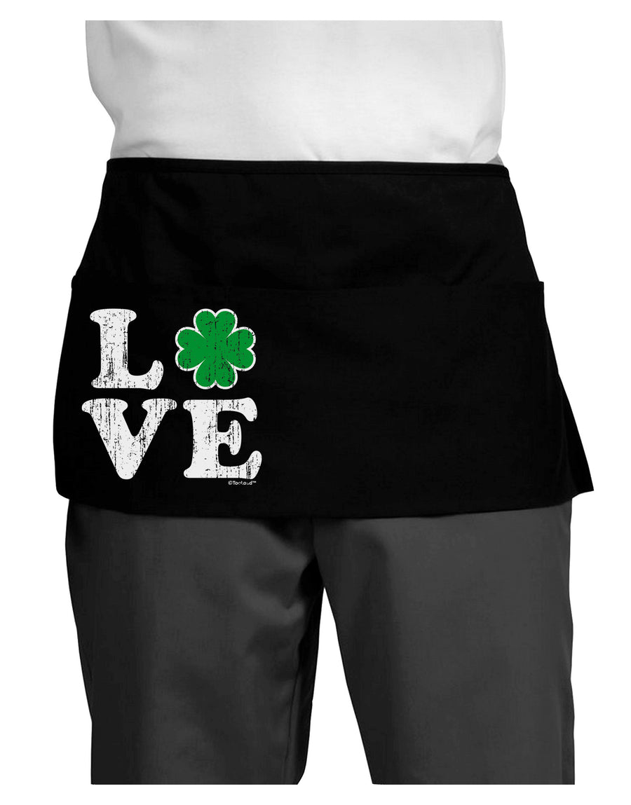 Irish Love - Distressed Dark Adult Mini Waist Apron, Server Apron by TooLoud-Mini Waist Apron-TooLoud-Black-One-Size-Davson Sales