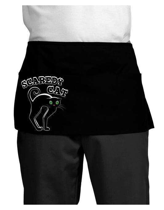 Cute Scaredy Cat Black Cat Halloween Dark Adult Mini Waist Apron, Server Apron-Mini Waist Apron-TooLoud-Black-One-Size-Davson Sales