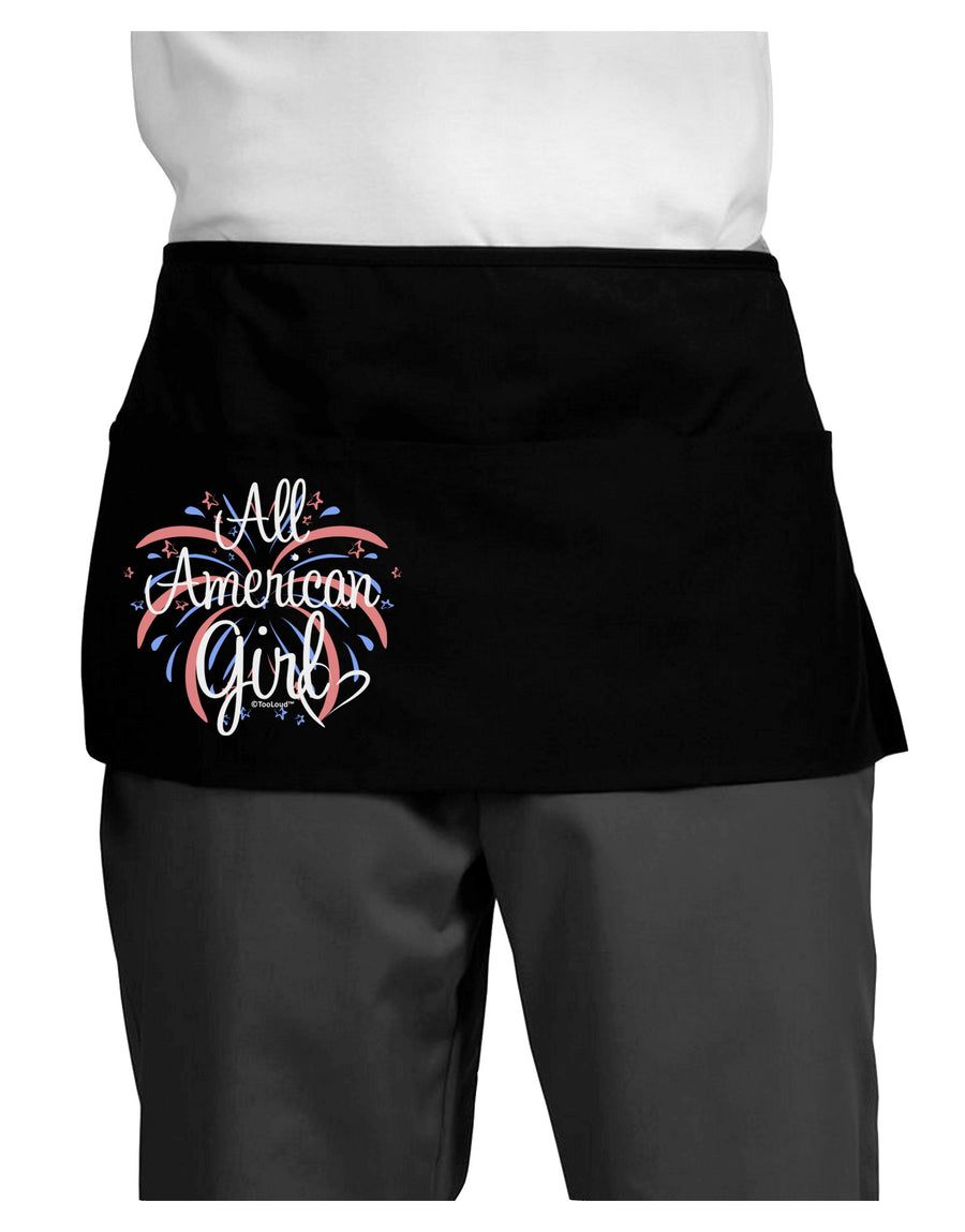 All American Girl - Fireworks and Heart Dark Adult Mini Waist Apron, Server Apron by TooLoud-Mini Waist Apron-TooLoud-Black-One-Size-Davson Sales