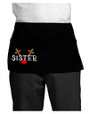 Matching Family Christmas Design - Reindeer - Sister Dark Adult Mini Waist Apron, Server Apron by TooLoud-Mini Waist Apron-TooLoud-Black-One-Size-Davson Sales