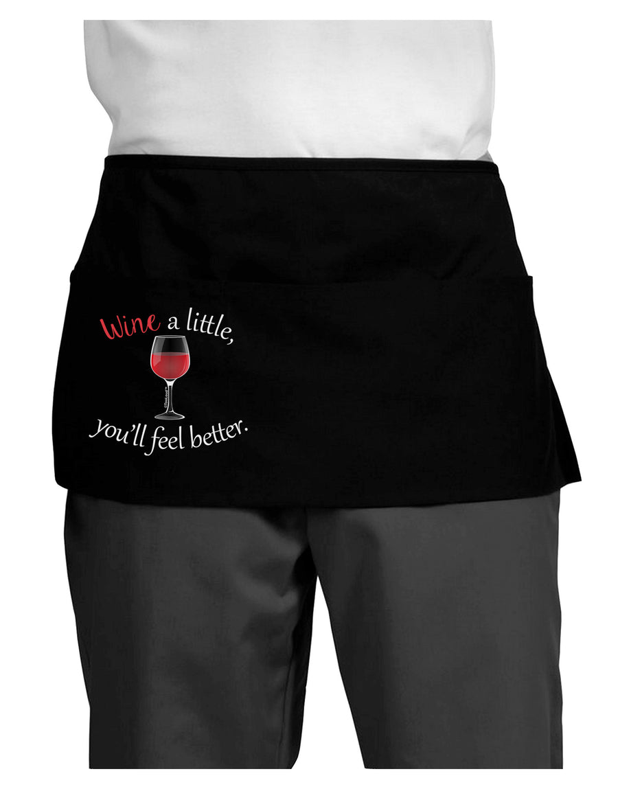 Wine a Little Dark Adult Mini Waist Apron, Server Apron by TooLoud-Mini Waist Apron-TooLoud-Black-One-Size-Davson Sales