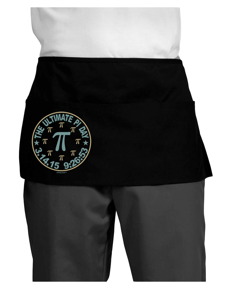 The Ultimate Pi Day Emblem Dark Adult Mini Waist Apron, Server Apron by TooLoud-Mini Waist Apron-TooLoud-Black-One-Size-Davson Sales