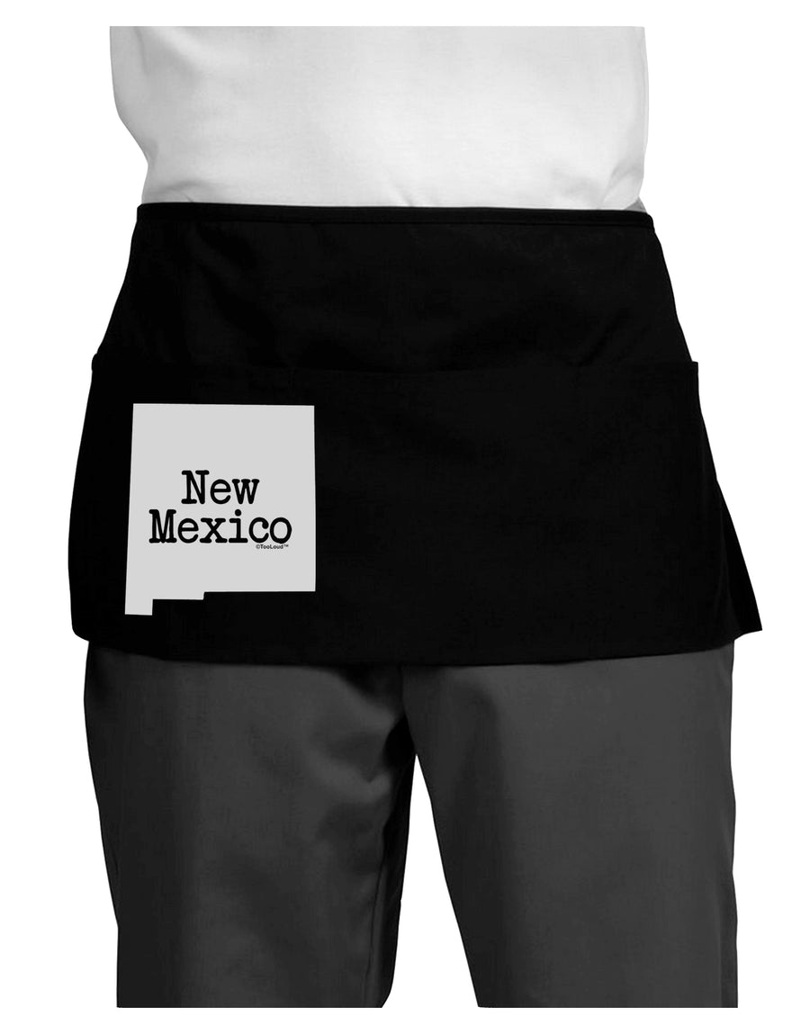 New Mexico - United States Shape Dark Adult Mini Waist Apron, Server Apron by TooLoud-Mini Waist Apron-TooLoud-Black-One-Size-Davson Sales