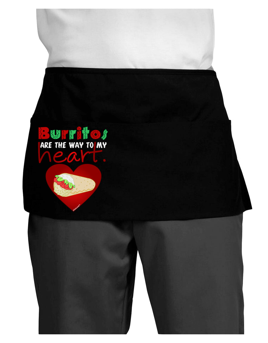 Burritos Are the Way To My Heart Dark Adult Mini Waist Apron, Server Apron-Mini Waist Apron-TooLoud-Black-One-Size-Davson Sales