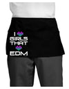 I Heart Girls That Heart EDM Dark Adult Mini Waist Apron, Server Apron-Mini Waist Apron-TooLoud-Black-One-Size-Davson Sales