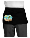 Fun Summer Beach Scene Dark Adult Mini Waist Apron, Server Apron by TooLoud-Mini Waist Apron-TooLoud-Black-One-Size-Davson Sales