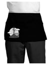 Moonlit Wizard Tower - Grayscale Dark Adult Mini Waist Apron, Server Apron-Mini Waist Apron-TooLoud-Black-One-Size-Davson Sales