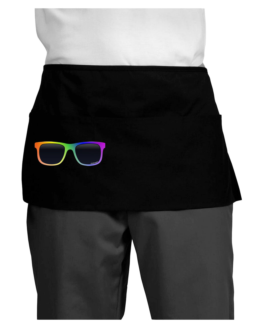 Pride Rainbow Glasses Dark Adult Mini Waist Apron, Server Apron by TooLoud-Mini Waist Apron-TooLoud-Black-One-Size-Davson Sales