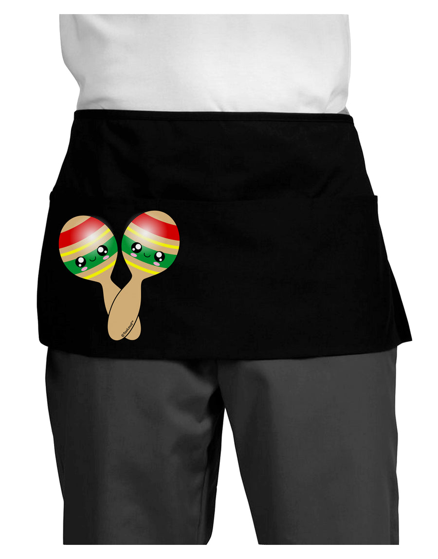 Cute Maracas Design Dark Adult Mini Waist Apron, Server Apron by TooLoud-Mini Waist Apron-TooLoud-Black-One-Size-Davson Sales