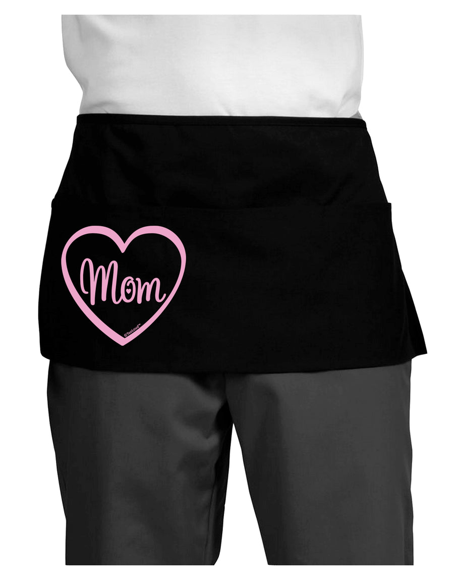 Mom Heart Design - Pink Dark Adult Mini Waist Apron, Server Apron by TooLoud-Mini Waist Apron-TooLoud-Black-One-Size-Davson Sales