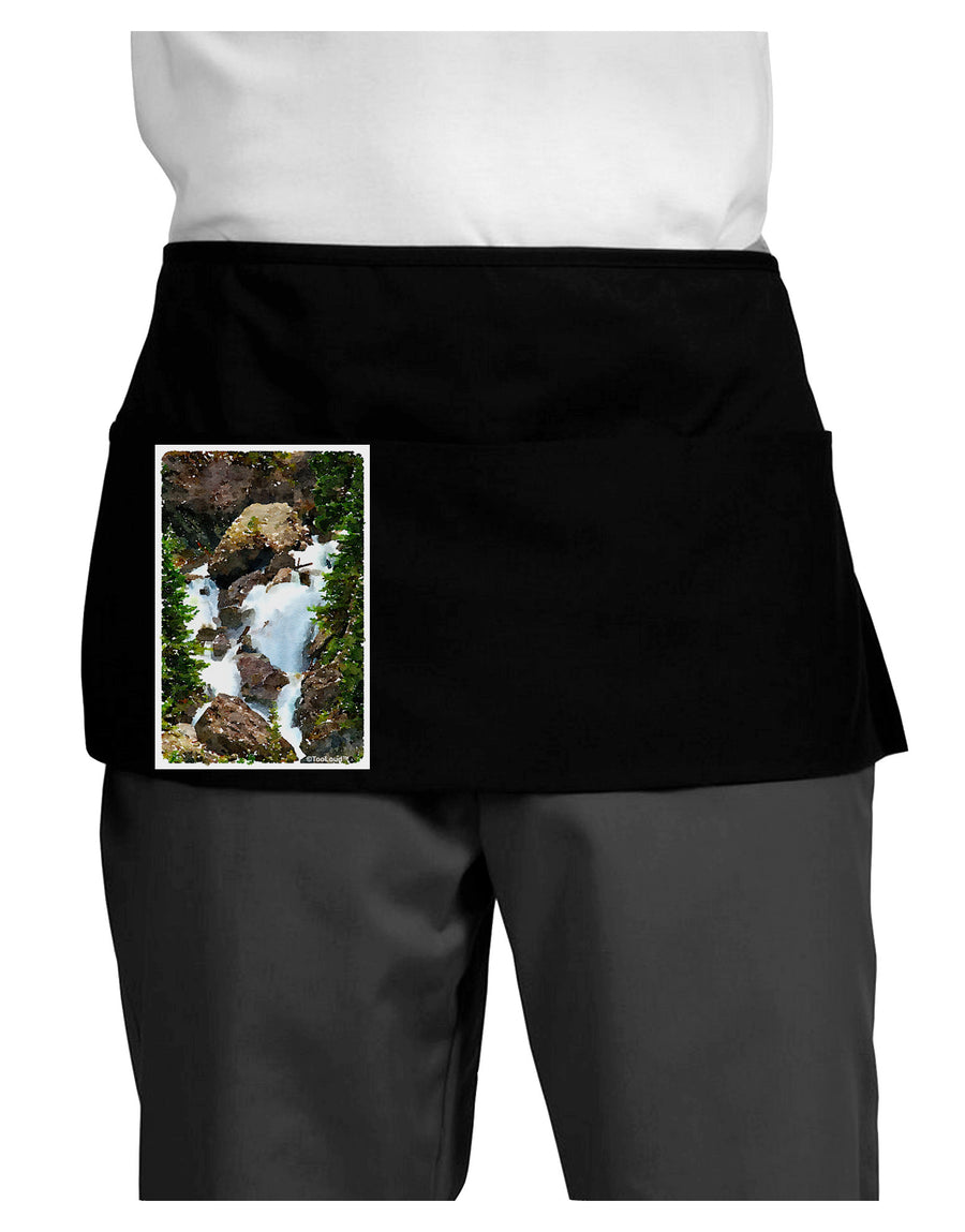 TooLoud Waterfall Watercolor Dark Adult Mini Waist Apron, Server Apron-Mini Waist Apron-TooLoud-Black-One-Size-Davson Sales