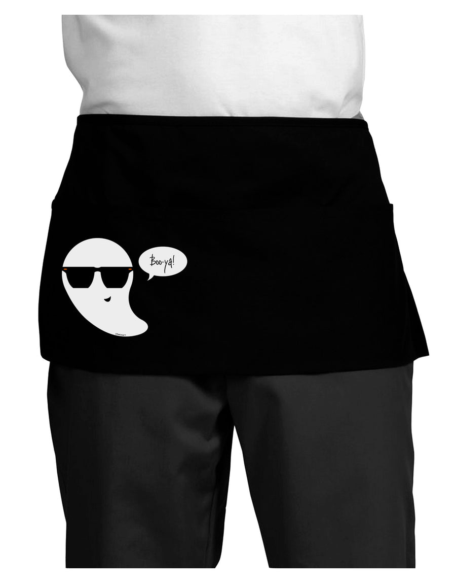 Boo Ya Cool Ghost Halloween Dark Adult Mini Waist Apron, Server Apron-Mini Waist Apron-TooLoud-Black-One-Size-Davson Sales