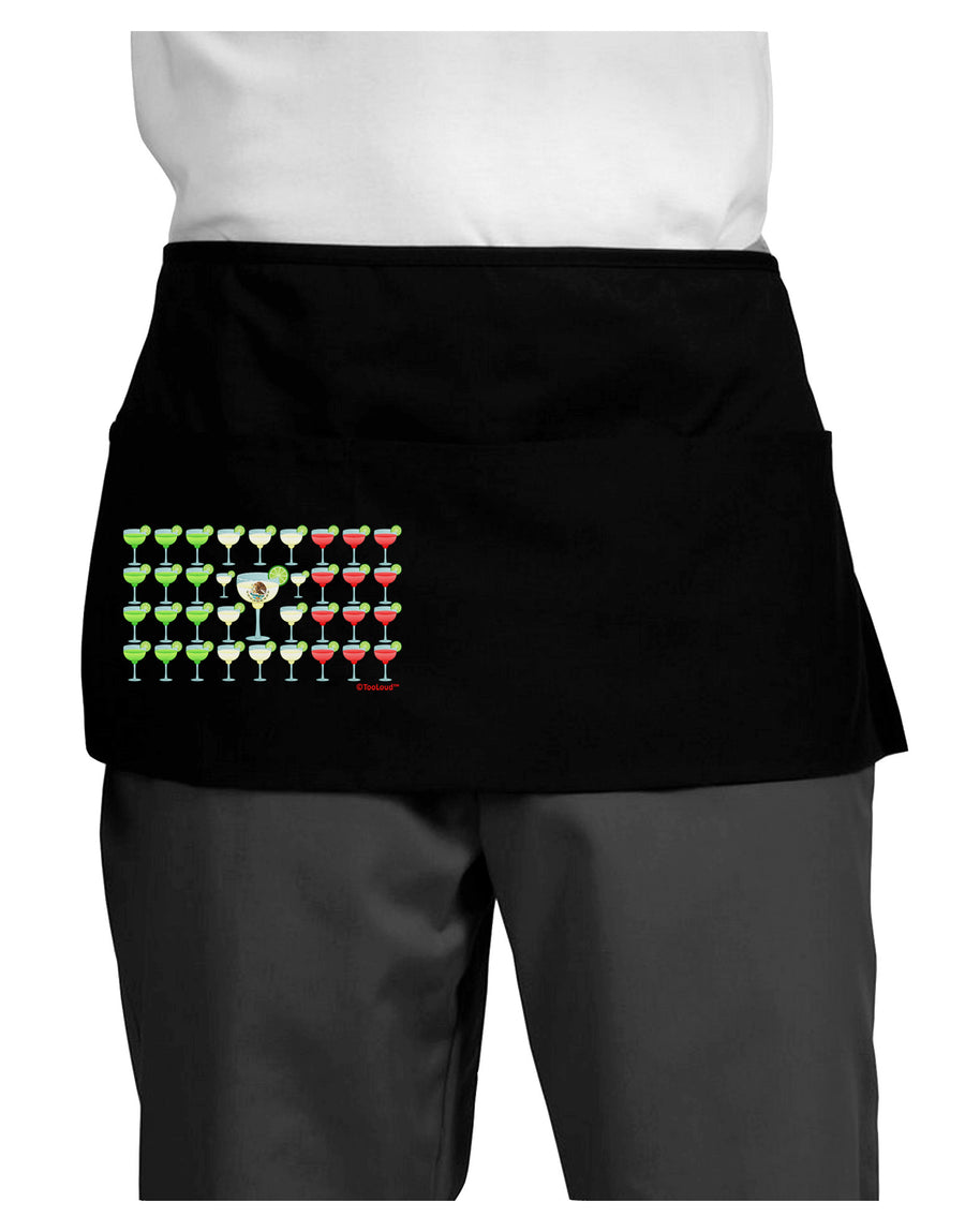 Mexican Flag of Margaritas Dark Adult Mini Waist Apron, Server Apron by TooLoud-Mini Waist Apron-TooLoud-Black-One-Size-Davson Sales