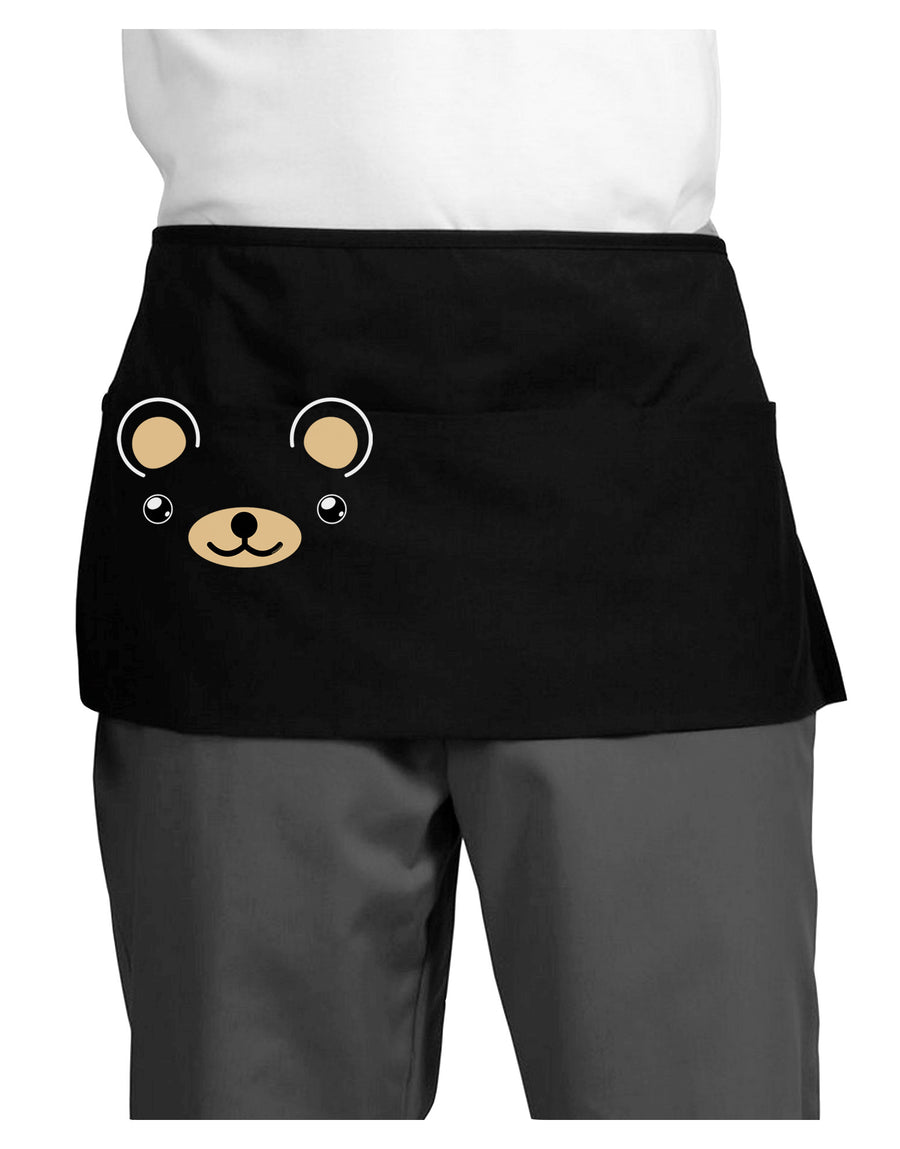 Kyu-T Ears - Beartholomew Teddy Bear Dark Adult Mini Waist Apron, Server Apron-Mini Waist Apron-TooLoud-Black-One-Size-Davson Sales