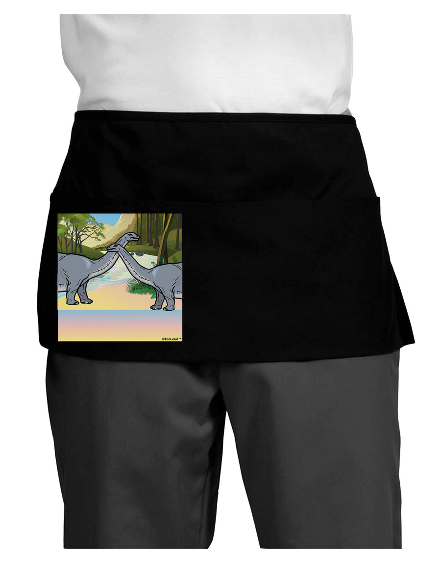 Diplodocus Longus - Without Name Dark Adult Mini Waist Apron, Server Apron-Mini Waist Apron-TooLoud-Black-One-Size-Davson Sales