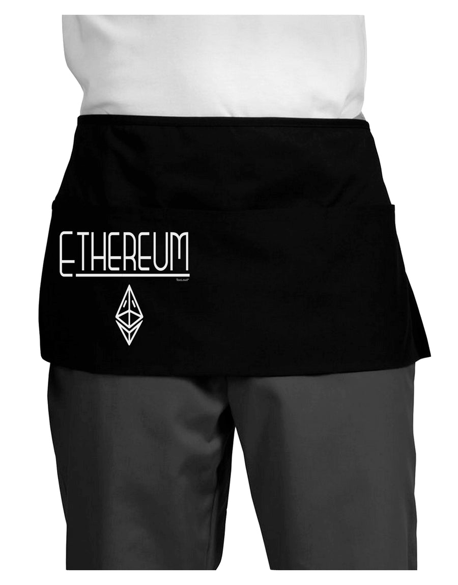 Ethereum with logo Dark Dark Adult Mini Waist Apron-Aprons - Waist-TooLoud-Black-One-Size-Davson Sales