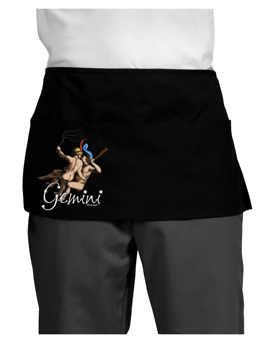 Gemini Illustration Color Dark Adult Mini Waist Apron, Server Apron-Mini Waist Apron-TooLoud-Black-One-Size-Davson Sales