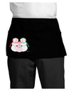 Cute Snowman Family with Girl Dark Adult Mini Waist Apron, Server Apron by TooLoud-Mini Waist Apron-TooLoud-Black-One-Size-Davson Sales