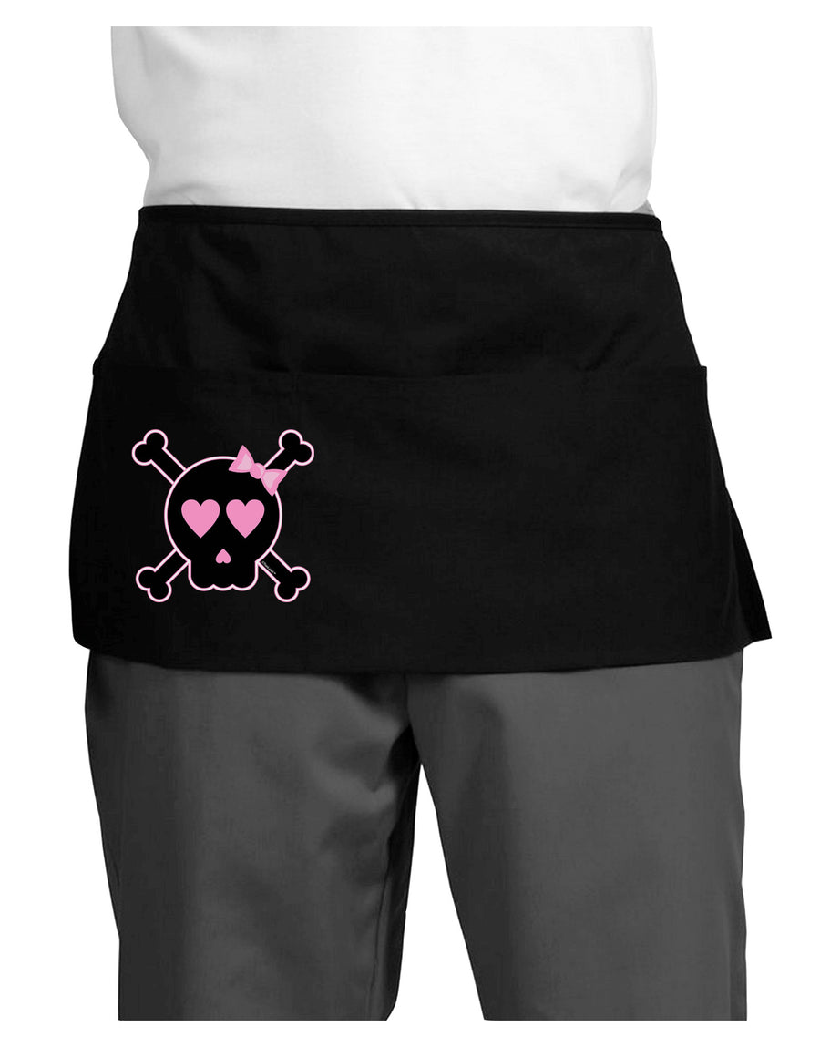 Pink and Black Crossbones Girl Dark Adult Mini Waist Apron, Server Apron-Mini Waist Apron-TooLoud-Black-One-Size-Davson Sales