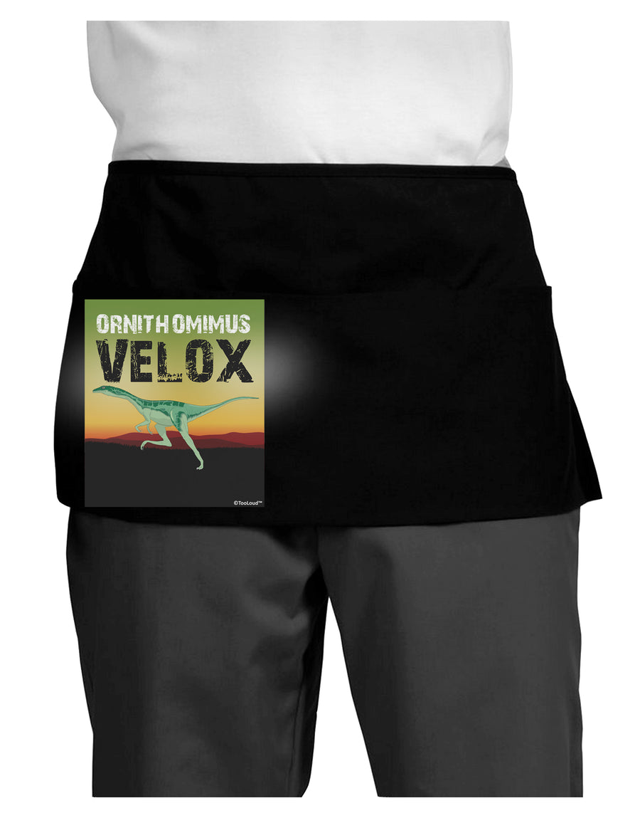 Ornithomimus Velox - With Name Dark Adult Mini Waist Apron, Server Apron by TooLoud-Mini Waist Apron-TooLoud-Black-One-Size-Davson Sales