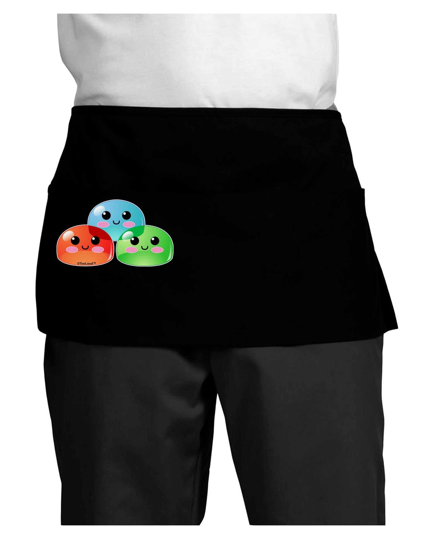 Cute RPG Slime - Trio Dark Adult Mini Waist Apron, Server Apron by TooLoud-Mini Waist Apron-TooLoud-Black-One-Size-Davson Sales