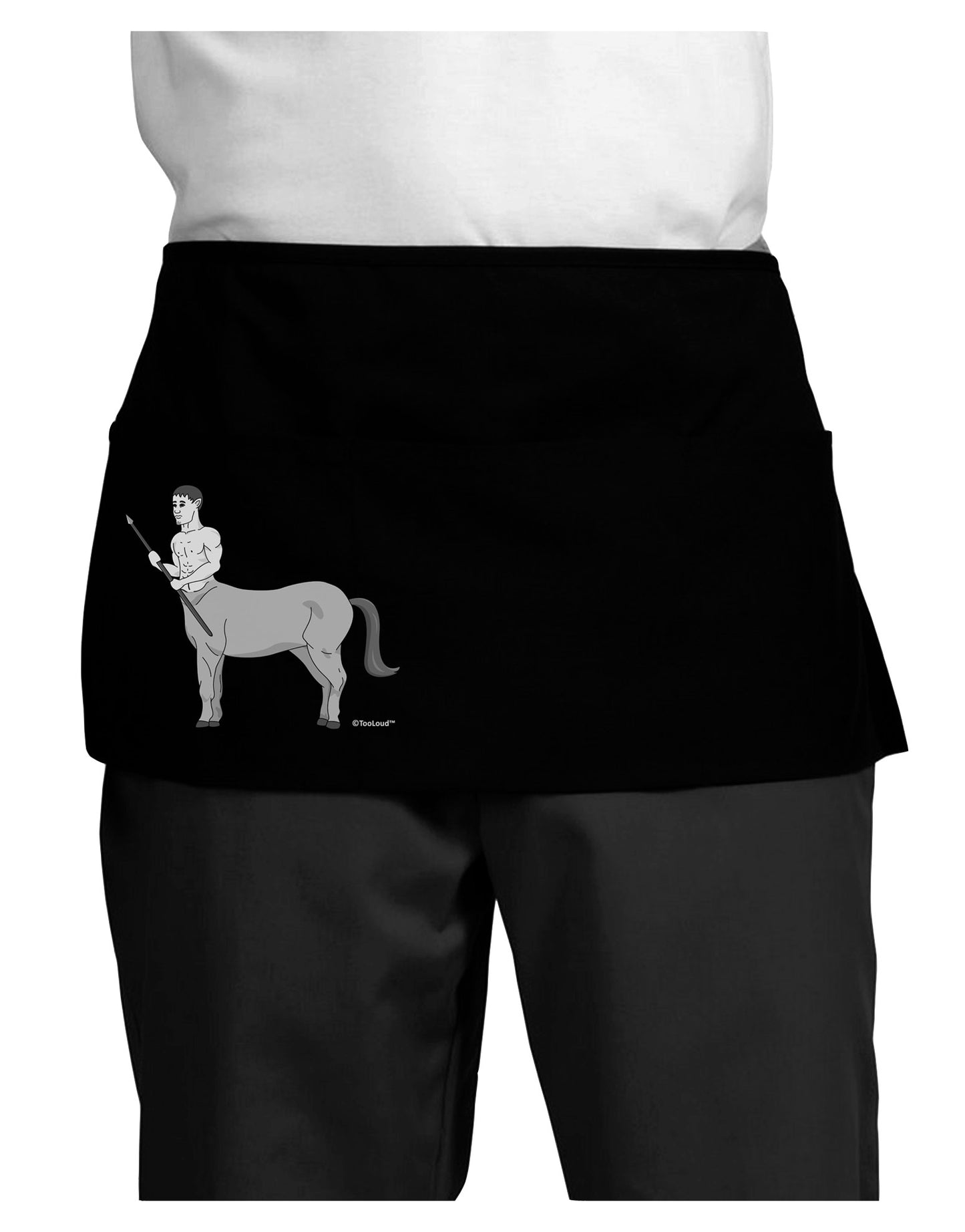 Greek Mythology Centaur Design - Grayscale Dark Adult Mini Waist Apron, Server Apron by TooLoud-Mini Waist Apron-TooLoud-Black-One-Size-Davson Sales