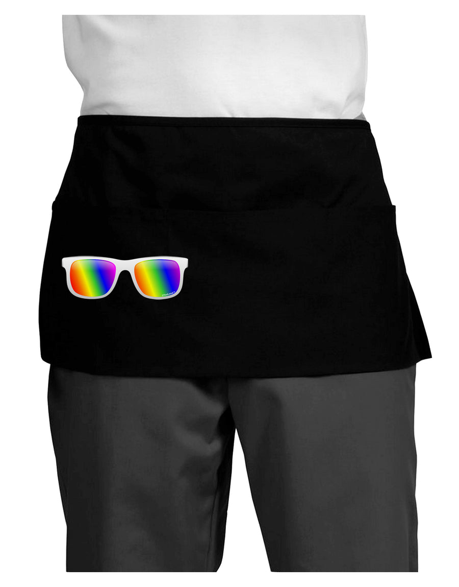 Pride Rainbow Lenses Dark Adult Mini Waist Apron, Server Apron by TooLoud-Mini Waist Apron-TooLoud-Black-One-Size-Davson Sales