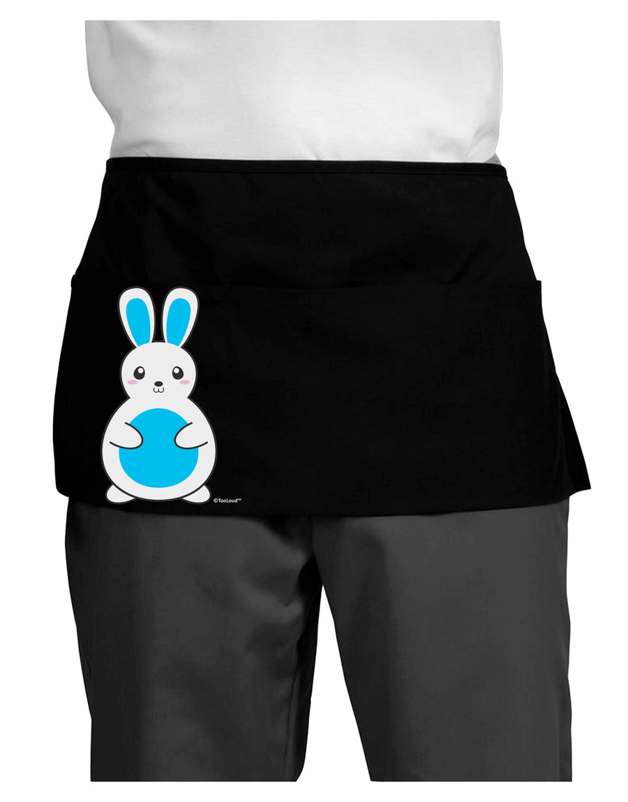 Cute Easter Bunny - Blue Dark Adult Mini Waist Apron, Server Apron by TooLoud-Mini Waist Apron-TooLoud-Black-One-Size-Davson Sales