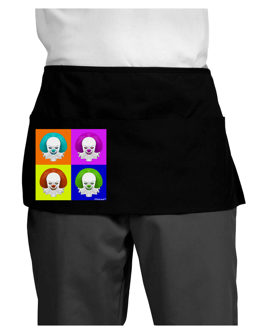 Clown Face Pop Art Dark Adult Mini Waist Apron, Server Apron-Mini Waist Apron-TooLoud-Black-One-Size-Davson Sales