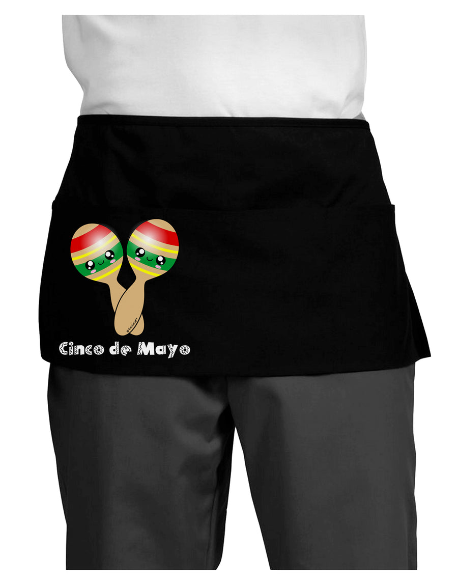 Cute Maracas Design - Cinco de Mayo Dark Adult Mini Waist Apron, Server Apron by TooLoud-Mini Waist Apron-TooLoud-Black-One-Size-Davson Sales