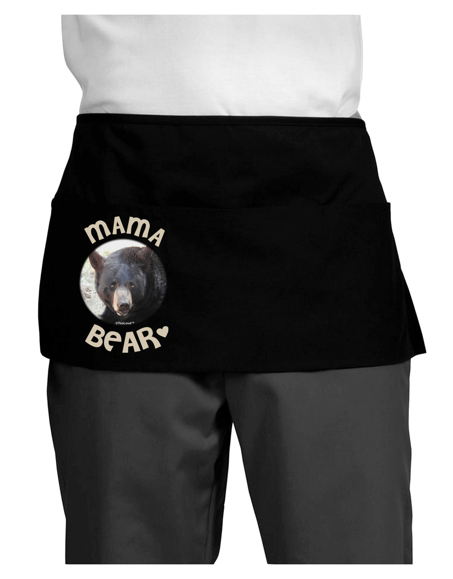 Black Bear - Mama Bear Dark Adult Mini Waist Apron, Server Apron-Mini Waist Apron-TooLoud-Black-One-Size-Davson Sales