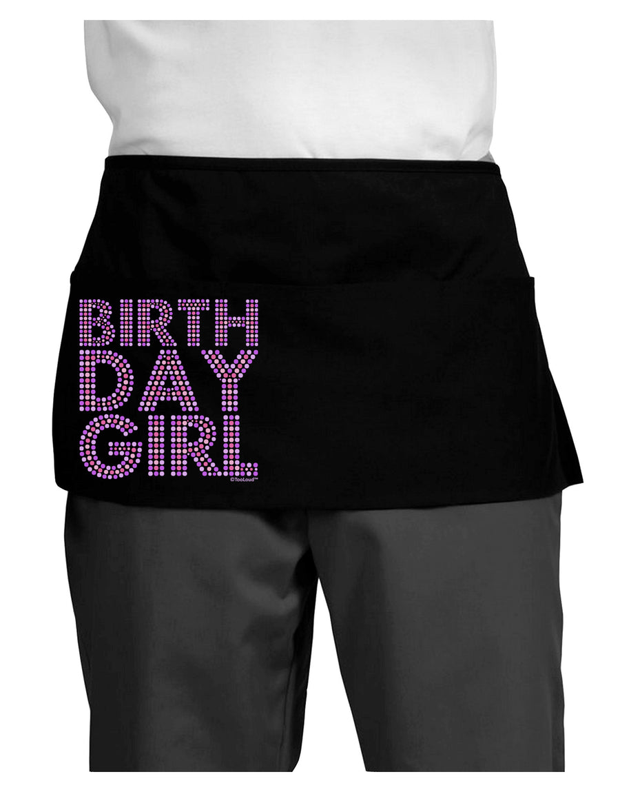 Birthday Girl - Pink and Purple Dots Dark Adult Mini Waist Apron, Server Apron by TooLoud-Mini Waist Apron-TooLoud-Black-One-Size-Davson Sales