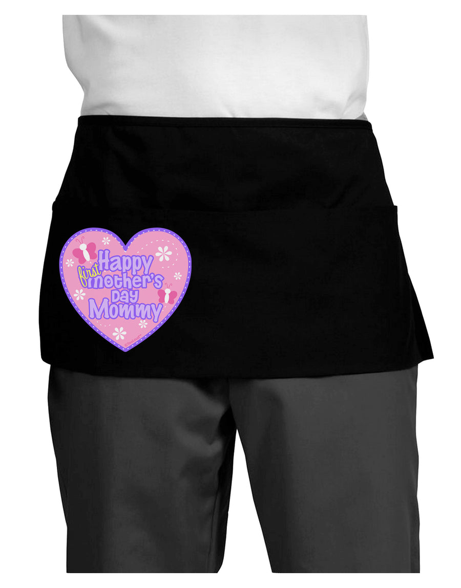 Happy First Mother's Day Mommy - Pink Dark Adult Mini Waist Apron, Server Apron by TooLoud-Mini Waist Apron-TooLoud-Black-One-Size-Davson Sales