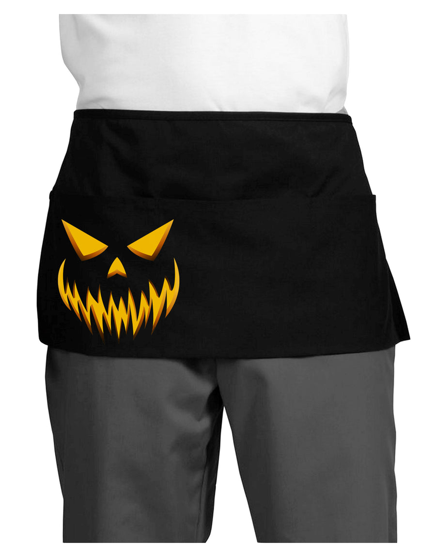 Scary Evil Jack O' Lantern Pumpkin Face Dark Adult Mini Waist Apron, Server Apron-Mini Waist Apron-TooLoud-Black-One-Size-Davson Sales