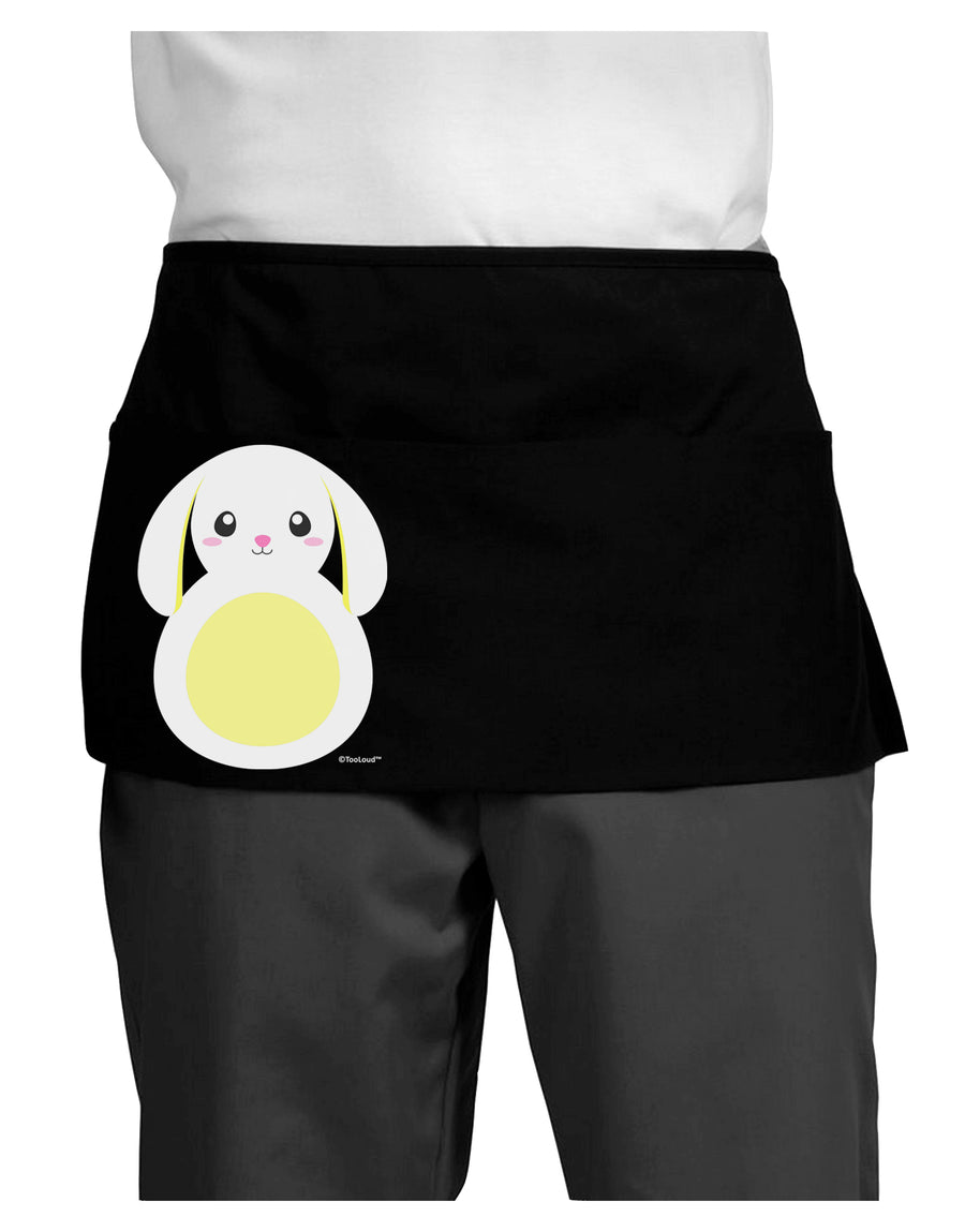 Cute Bunny with Floppy Ears - Yellow Dark Adult Mini Waist Apron, Server Apron by TooLoud-Mini Waist Apron-TooLoud-Black-One-Size-Davson Sales