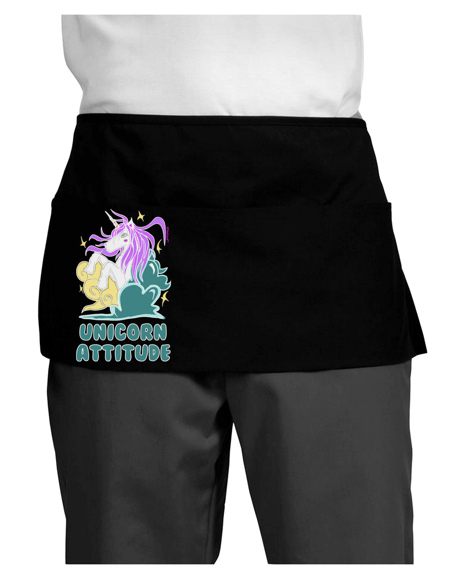 Unicorn Attitude Dark Dark Adult Mini Waist Apron-Aprons - Waist-TooLoud-Black-One-Size-Davson Sales