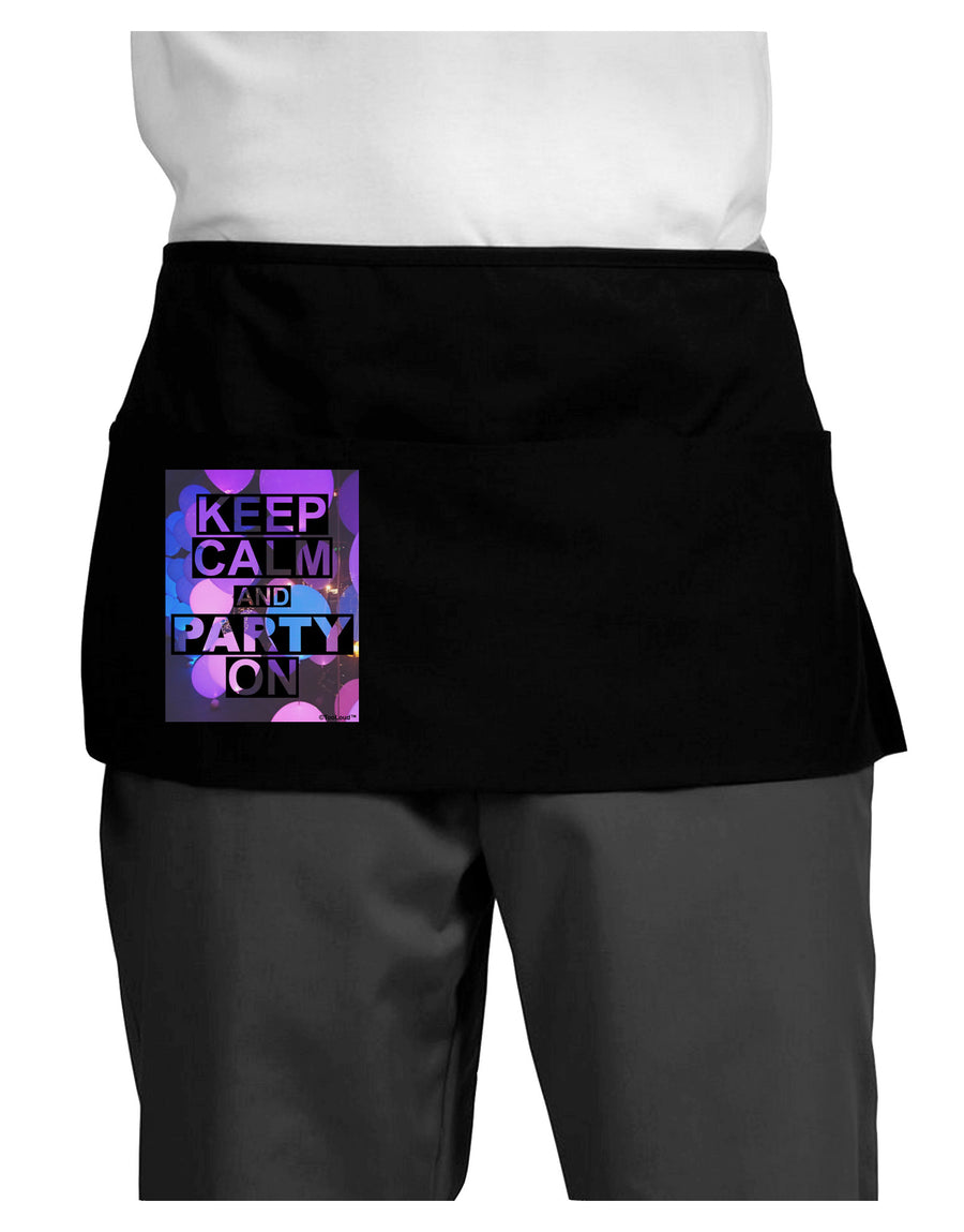 Keep Calm - Party Balloons Dark Adult Mini Waist Apron, Server Apron-Mini Waist Apron-TooLoud-Black-One-Size-Davson Sales