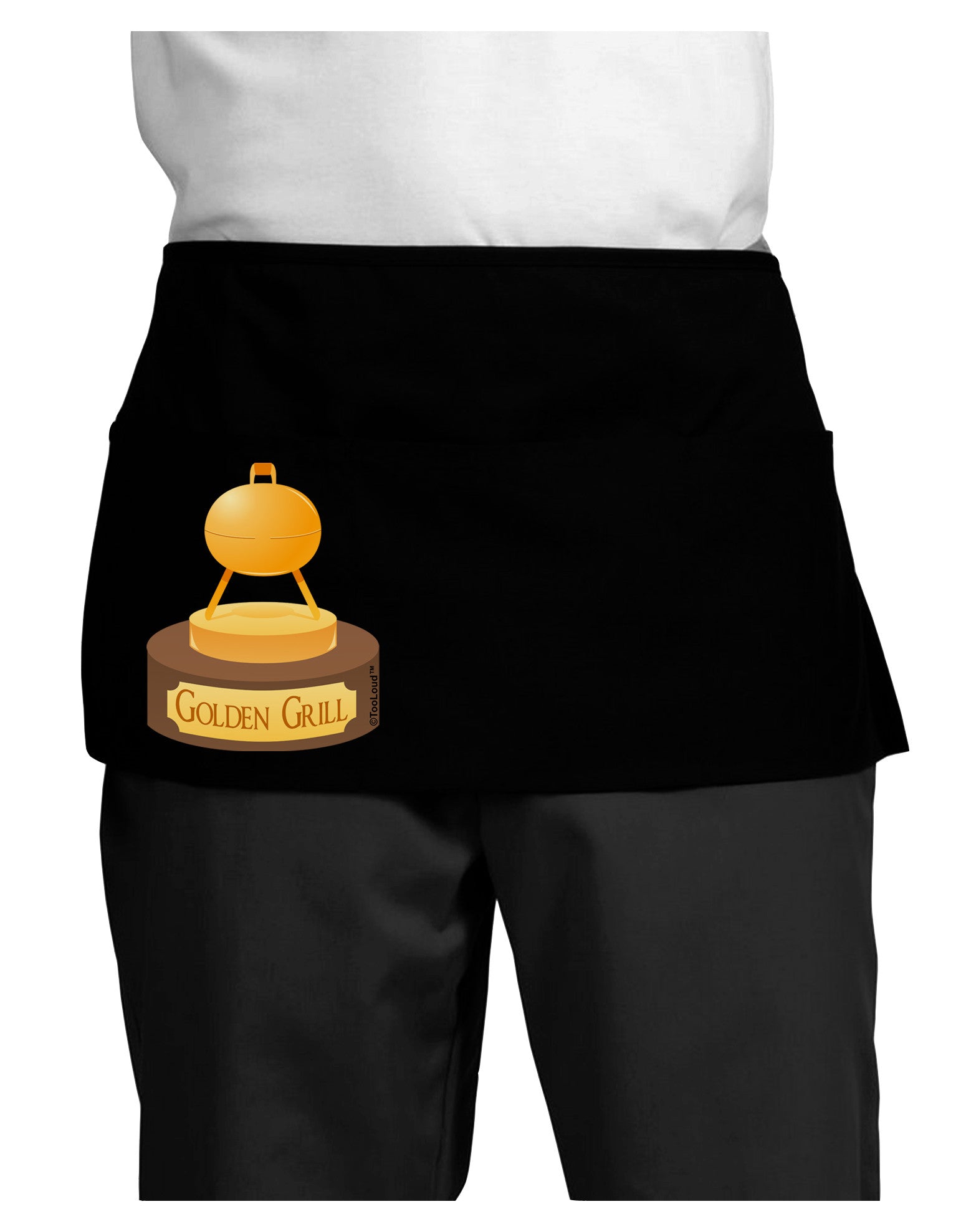 Golden Grill Trophy Dark Adult Mini Waist Apron, Server Apron by TooLoud-Mini Waist Apron-TooLoud-Black-One-Size-Davson Sales